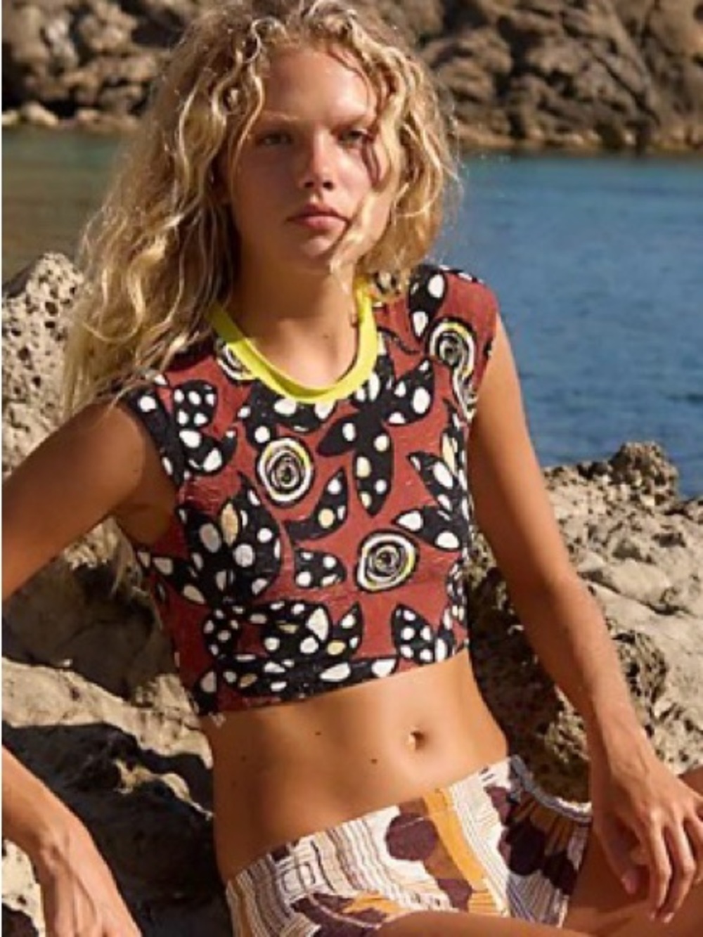 NWOT free-est The Sonny Printed Swim Tee